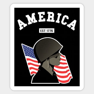 🦅 America Strong, 1776, American Flag, Patriotic Sticker